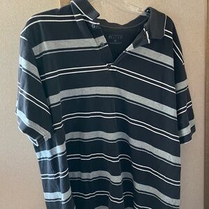 Arrow Men's Striped Polo in Black and Gray xl